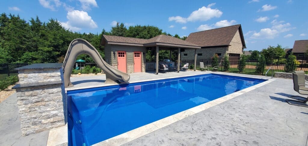 swimming pool with slide