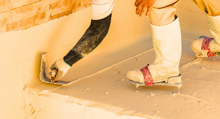 Applying Gold Pool Plaster