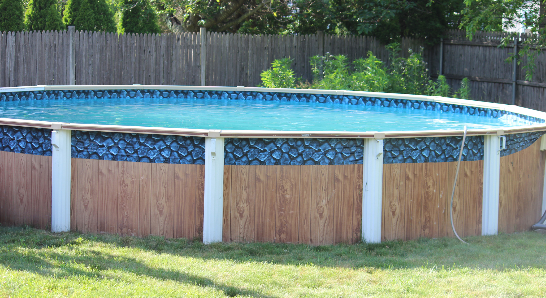 Picture of a pool with light blue base 